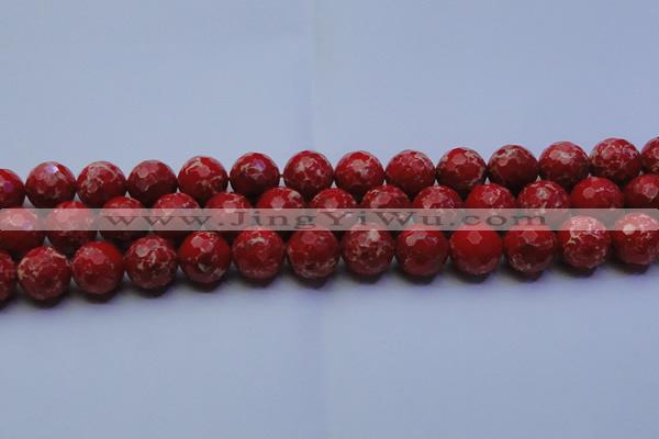 CDE2515 15.5 inches 16mm faceted round dyed sea sediment jasper beads