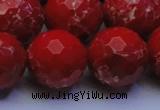 CDE2518 15.5 inches 22mm faceted round dyed sea sediment jasper beads