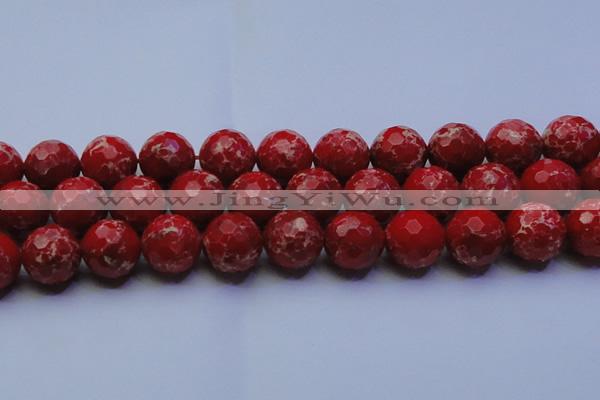 CDE2518 15.5 inches 22mm faceted round dyed sea sediment jasper beads
