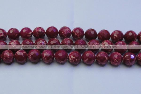 CDE2524 15.5 inches 20mm faceted round dyed sea sediment jasper beads