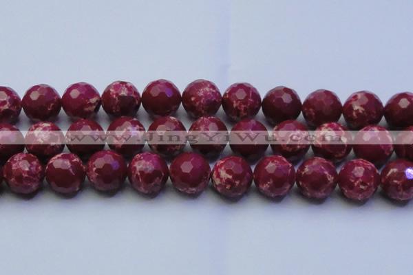 CDE2525 15.5 inches 22mm faceted round dyed sea sediment jasper beads