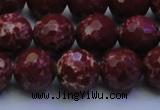 CDE2528 15.5 inches 14mm faceted round dyed sea sediment jasper beads