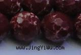 CDE2533 15.5 inches 24mm faceted round dyed sea sediment jasper beads