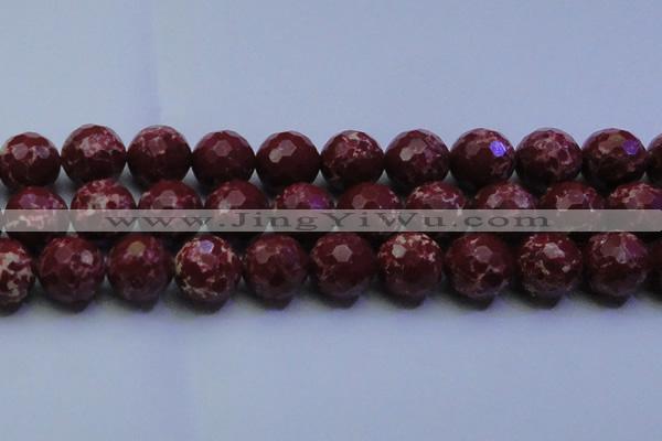 CDE2533 15.5 inches 24mm faceted round dyed sea sediment jasper beads