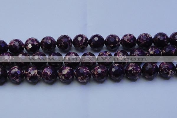 CDE2539 15.5 inches 22mm faceted round dyed sea sediment jasper beads