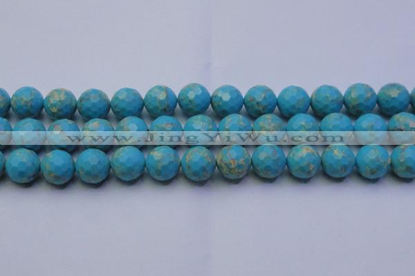 CDE2543 15.5 inches 16mm faceted round dyed sea sediment jasper beads