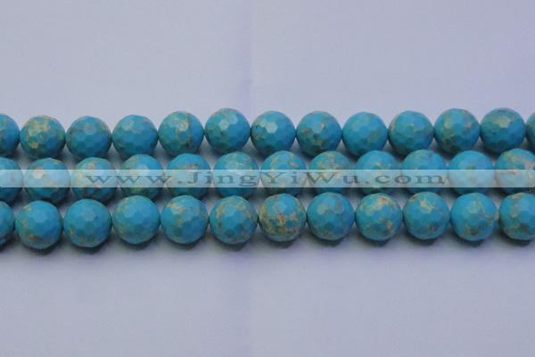 CDE2544 15.5 inches 18mm faceted round dyed sea sediment jasper beads
