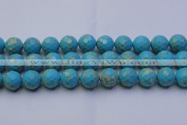 CDE2546 15.5 inches 22mm faceted round dyed sea sediment jasper beads