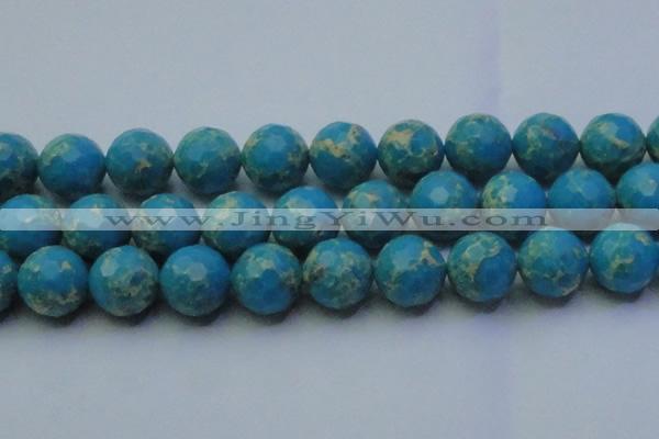 CDE2554 15.5 inches 24mm faceted round dyed sea sediment jasper beads