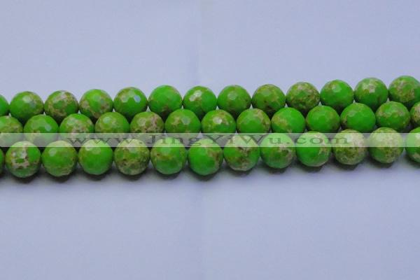 CDE2558 15.5 inches 18mm faceted round dyed sea sediment jasper beads