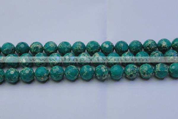 CDE2565 15.5 inches 16mm faceted round dyed sea sediment jasper beads
