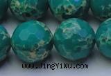 CDE2568 15.5 inches 22mm faceted round dyed sea sediment jasper beads
