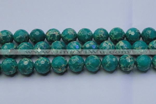 CDE2569 15.5 inches 24mm faceted round dyed sea sediment jasper beads