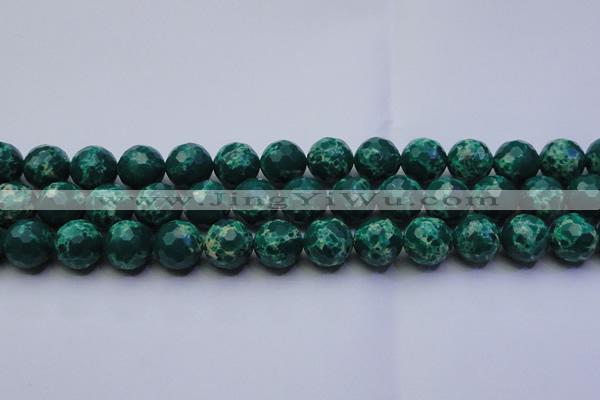 CDE2571 15.5 inches 14mm faceted round dyed sea sediment jasper beads