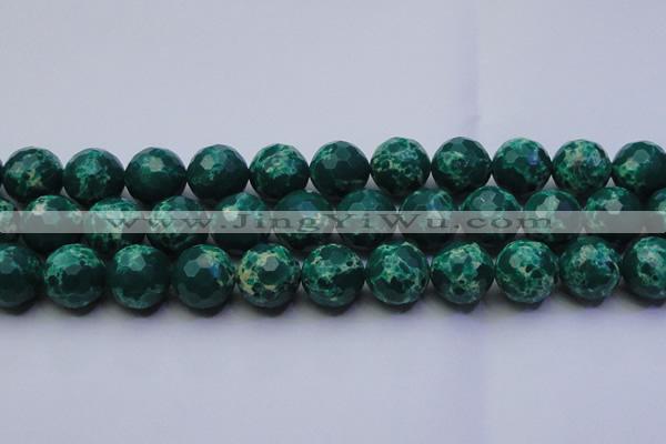 CDE2573 15.5 inches 18mm faceted round dyed sea sediment jasper beads