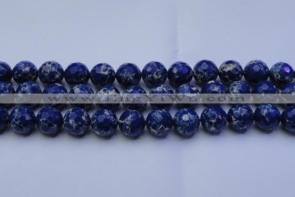 CDE2582 15.5 inches 20mm faceted round dyed sea sediment jasper beads