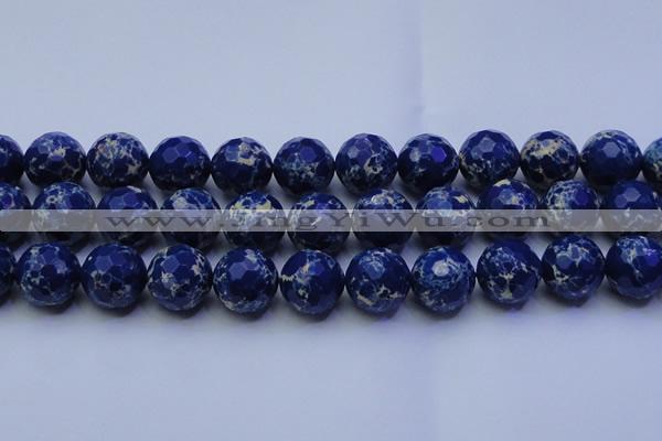 CDE2583 15.5 inches 22mm faceted round dyed sea sediment jasper beads