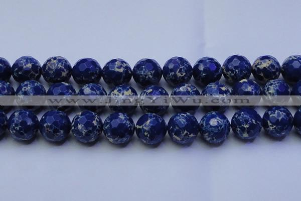 CDE2584 15.5 inches 24mm faceted round dyed sea sediment jasper beads