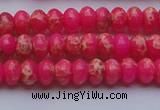 CDE2608 15.5 inches 5*8mm rondelle dyed sea sediment jasper beads