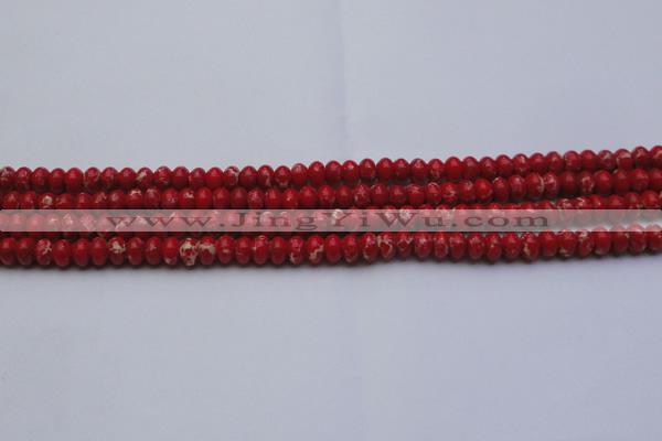 CDE2616 15.5 inches 5*8mm rondelle dyed sea sediment jasper beads