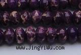CDE2635 15.5 inches 10*14mm rondelle dyed sea sediment jasper beads
