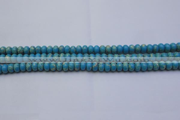 CDE2649 15.5 inches 7*10mm rondelle dyed sea sediment jasper beads