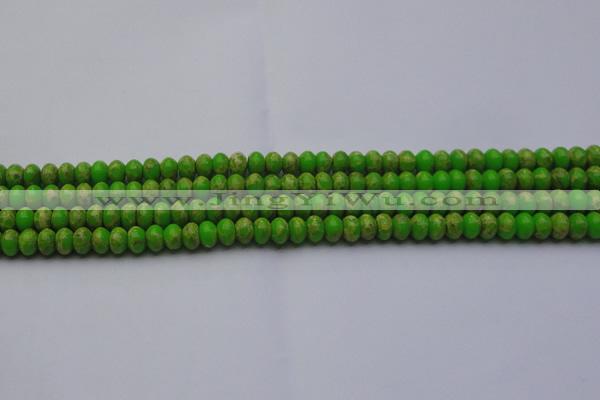 CDE2656 15.5 inches 5*8mm rondelle dyed sea sediment jasper beads