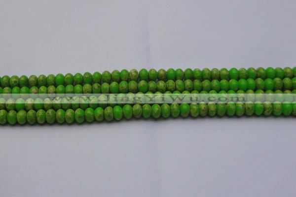 CDE2657 15.5 inches 7*10mm rondelle dyed sea sediment jasper beads