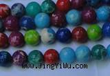 CDE2688 15.5 inches 4mm round mixed color sea sediment jasper beads