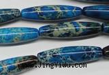 CDE291 15.5 inches 8*30mm rice dyed sea sediment jasper beads