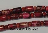 CDE597 15.5 inches 3*6mm rondelle 6*9mm tube dyed sea sediment jasper beads