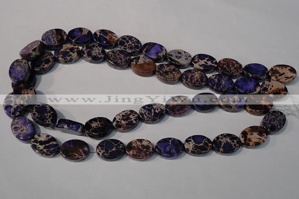 CDE710 15.5 inches 13*18mm oval dyed sea sediment jasper beads