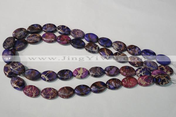 CDE711 15.5 inches 13*18mm oval dyed sea sediment jasper beads