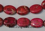 CDE782 15.5 inches 12*16mm oval dyed sea sediment jasper beads
