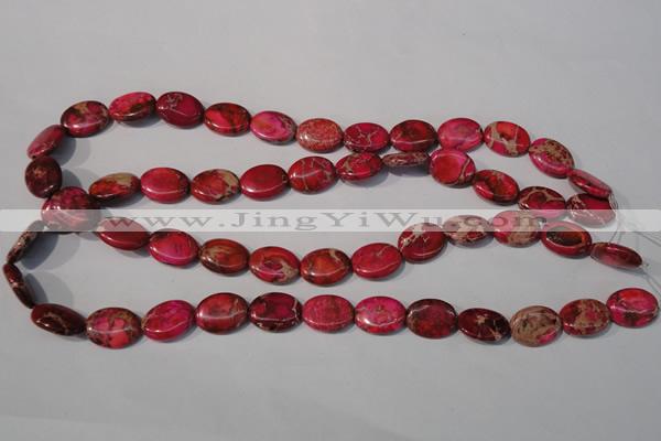 CDE782 15.5 inches 12*16mm oval dyed sea sediment jasper beads