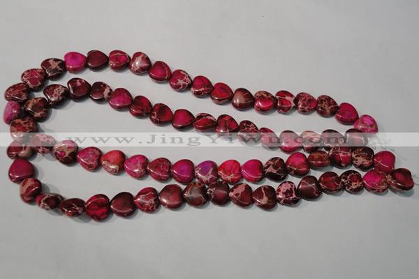 CDE792 15.5 inches 12*12mm heart dyed sea sediment jasper beads