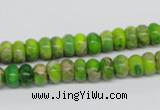 CDE87 15.5 inches 5*8mm rondelle dyed sea sediment jasper beads