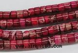CDI11 16 inches 4*6mm cylinder dyed imperial jasper beads wholesale