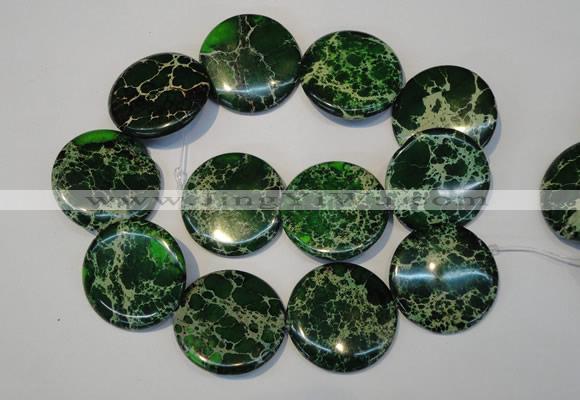 CDI177 15.5 inches 35mm flat round dyed imperial jasper beads