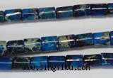 CDI227 15.5 inches 6*8mm tube dyed imperial jasper beads