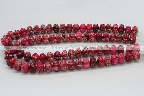 CDI24 16 inches 10*14mm pumpkin dyed imperial jasper beads