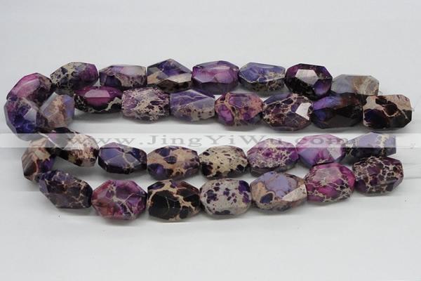 CDI39 16 inches 20*25mm faceted nuggets dyed imperial jasper beads