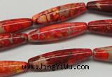 CDI513 15.5 inches 8*31mm rice dyed imperial jasper beads