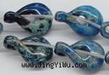 CDI66 16 inches 20*30mm petal shaped dyed imperial jasper beads