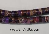 CDI704 15.5 inches 3*6mm heishi dyed imperial jasper beads