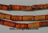 CDI736 15.5 inches 6*12mm tube dyed imperial jasper beads