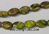 CDI939 15.5 inches 8*12mm oval dyed imperial jasper beads
