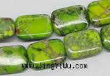 CDI95 16 inches 13*18mm rectangle dyed imperial jasper beads wholesale