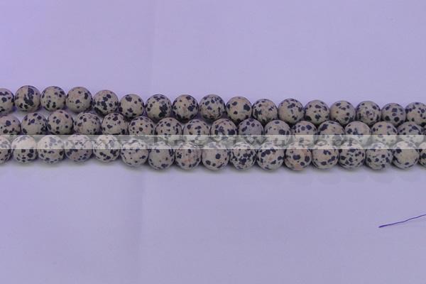 CDM82 15.5 inches 8mm round matte dalmatian jasper beads