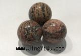 CDN1130 30mm round leopard skin jasper decorations wholesale